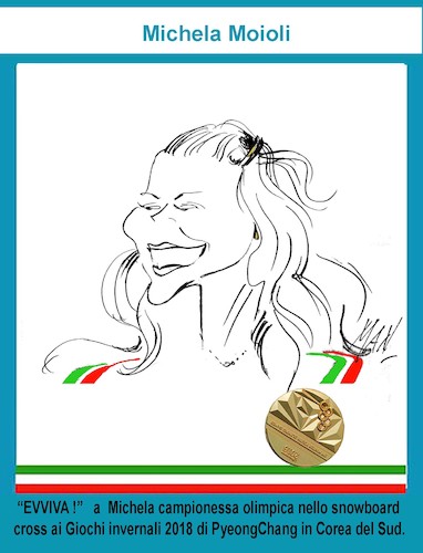 Cartoon: Michela Moioli (medium) by Enzo Maneglia Man tagged caricatura,grafica,personaggi,olimpionica,michela,moiolo,oro,olimpiadi,man,maneglia,2018