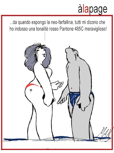 Cartoon: moda estiva (medium) by Enzo Maneglia Man tagged vignette,mare,umorismo,grafico,spilli,cassonettari,estate,fighillearte,piccolomuseo,fighille,grafica,man,maneglia