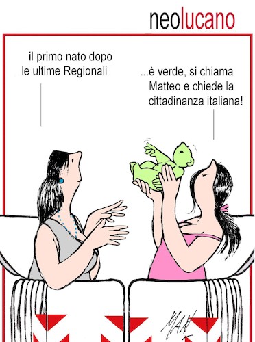 Cartoon: neo lucano (medium) by Enzo Maneglia Man tagged vignette,umorismo,grafico,cassonettari,di,man,fighillearte