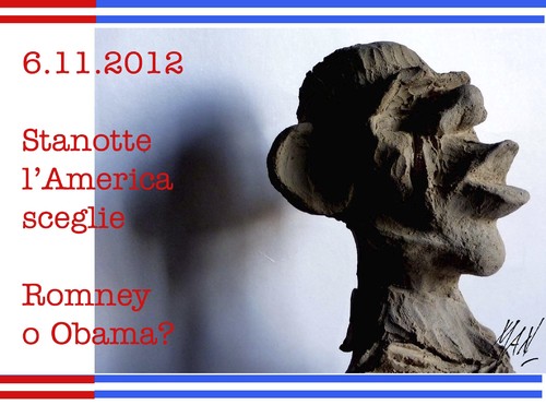 Cartoon: notte a stelle e striscie (medium) by Enzo Maneglia Man tagged presidente,obama