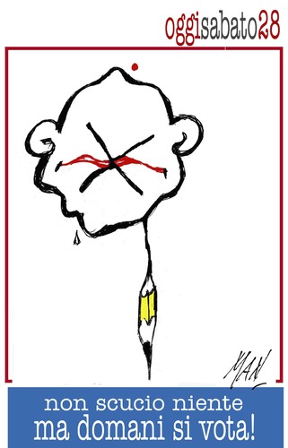 Cartoon: oggi silenzio elettorale (medium) by Enzo Maneglia Man tagged scucio,non
