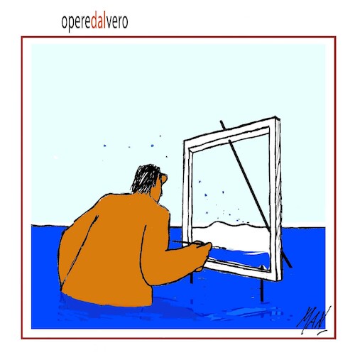 Cartoon: opere dal vero (medium) by Enzo Maneglia Man tagged vignette,umorismo,grafico,fighillearte,piccolomuseo,fighille,ita