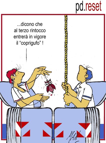Cartoon: PD reset (medium) by Enzo Maneglia Man tagged cassonettari,man,maneglia,fighillearte
