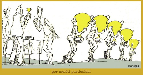 Cartoon: premiazioni sportive (medium) by Enzo Maneglia Man tagged consolazioni