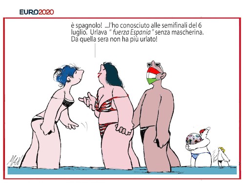 Cartoon: post Italia Spagna (medium) by Enzo Maneglia Man tagged vignetta,umorismo,grafico,spilli,by,enzo,maneglia,man,per,fighillearte,piccolomuseo,fighille,ita
