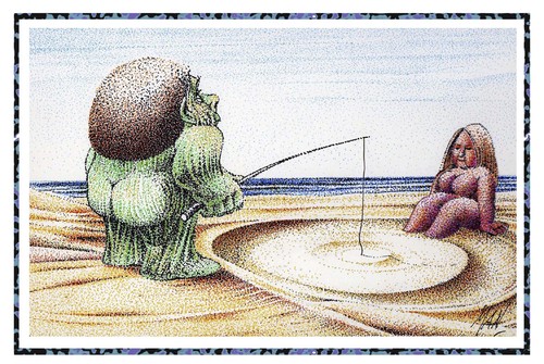 Cartoon: prove di trasmissioni (medium) by Enzo Maneglia Man tagged trasmissioni,pointilisme,maneglia,man