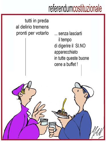 Cartoon: referendun costituzionele 2016 (medium) by Enzo Maneglia Man tagged fighillearte,man,di,spilli,cassinettari
