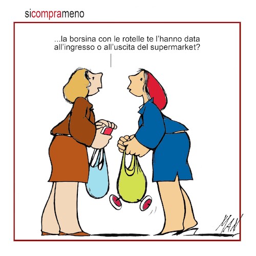 Cartoon: si compra meno (medium) by Enzo Maneglia Man tagged vignette,umoriso,grafico,spill,fighillearte,piccolomuseo,di,fighille,ita
