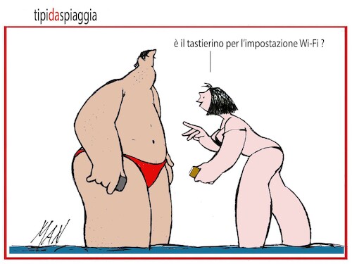 Cartoon: tipi da spiaggia (medium) by Enzo Maneglia Man tagged vignette,umorismo,grafico,mare,estate,fighillearte,piccolomuseo,di,fighille,ita