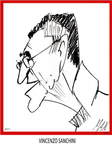 Cartoon: Vincenzo Sanchini (medium) by Enzo Maneglia Man tagged caricatura,personaggi,riminesi,poeta,grafica,man,enzo,maneglia