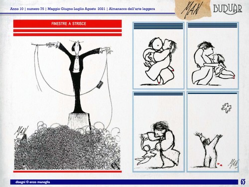 Cartoon: finestre a strisce (medium) by Enzo Maneglia Man tagged vignette,umorismo,grafico,almanacco,satira,racconti,buduar75