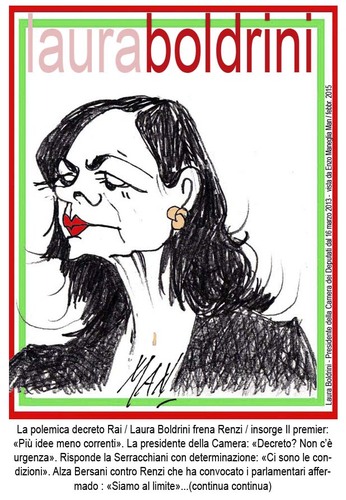Cartoon: Laura Boldrini (medium) by Enzo Maneglia Man tagged febbr2015,man,maneglia,caricatura,brldrini,laura