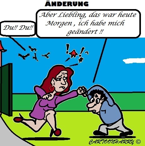 Cartoon: Aenderung (medium) by cartoonharry tagged verheiratet,aenderung