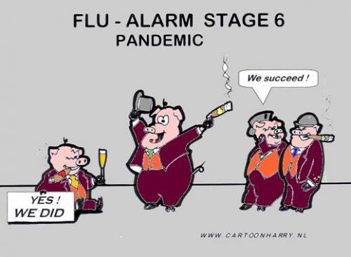 Cartoon: Alarm Stage 6 (medium) by cartoonharry tagged pig,flu,alarm,pandemic