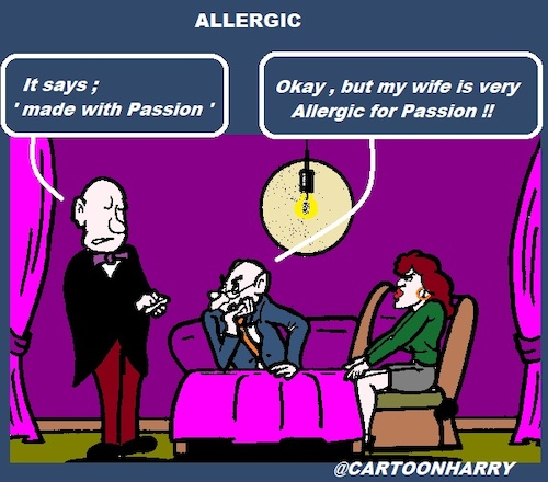 Cartoon: Allergic (medium) by cartoonharry tagged wife,allergic