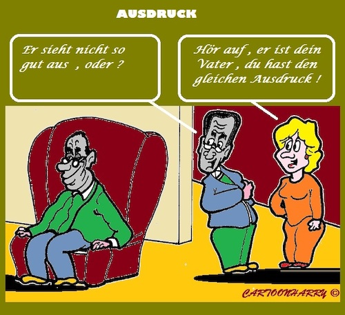 Cartoon: Ausdruck (medium) by cartoonharry tagged ausdruck,vater,sohn