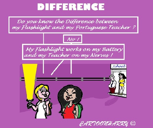 Cartoon: Battery and Nerves (medium) by cartoonharry tagged difference,nerves,battery,flashlight,teacher,kids