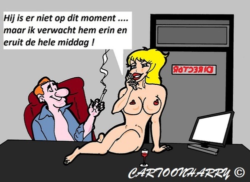 Cartoon: Bezigheid (medium) by cartoonharry tagged bezigheid,directeur,werk,erin,eruit,middag,cartoon,cartoonist,cartoonharry,dutch,toonpool