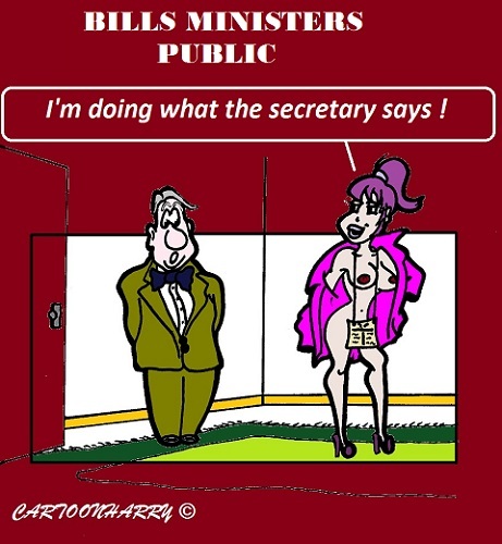 Cartoon: Bill (medium) by cartoonharry tagged secretary,bills,show,all,minister,cartoons,cartoonists,cartoonharry,dutch,toonpool