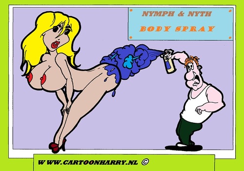 Cartoon: Body Spray (medium) by cartoonharry tagged erotic,bedtalks,cartoon,humor,sexy,cartoonist,cartoonharry,dutch,nude,girl,toonpool