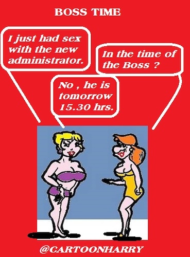 Cartoon: Boss Time (medium) by cartoonharry tagged bosstime,cartoonharry