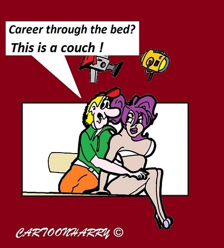 Cartoon: Career (medium) by cartoonharry tagged bed,couch,career,film,tv,cartoon,cartoonist,cartoonharry,dutch,toonpool