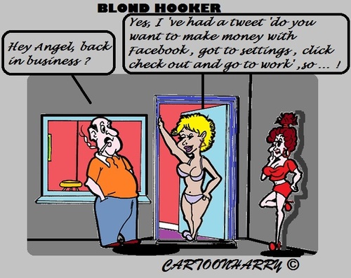 Cartoon: Click Settings (medium) by cartoonharry tagged work,blond,facebook,settings