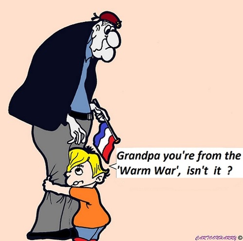 Cartoon: Cold War Veterans (medium) by cartoonharry tagged war,second,coldwar,warmwar,veterans,boy,cartoon,cartoonist,cartoonharry,dutch,toonpool