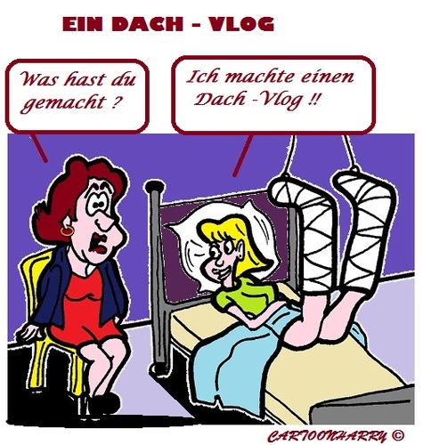 Cartoon: Dach Vlog (medium) by cartoonharry tagged vlogger,vlog,dach,krankenhaus