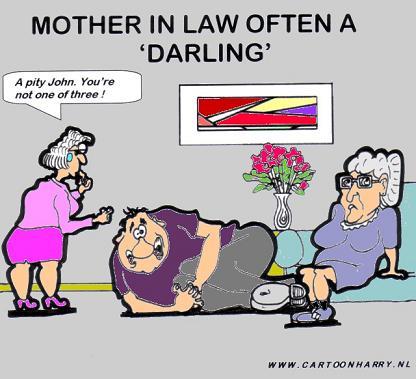 Cartoon: Darling (medium) by cartoonharry tagged motherinlaw,darling,fall