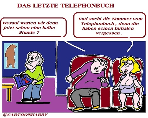 Cartoon: Das Letzte (medium) by cartoonharry tagged telephonbuch,cartoonharry