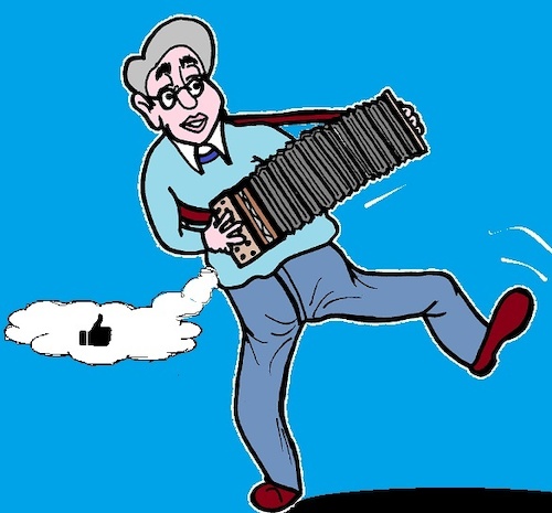 Cartoon: De Harmonica Danser (medium) by cartoonharry tagged harmonica