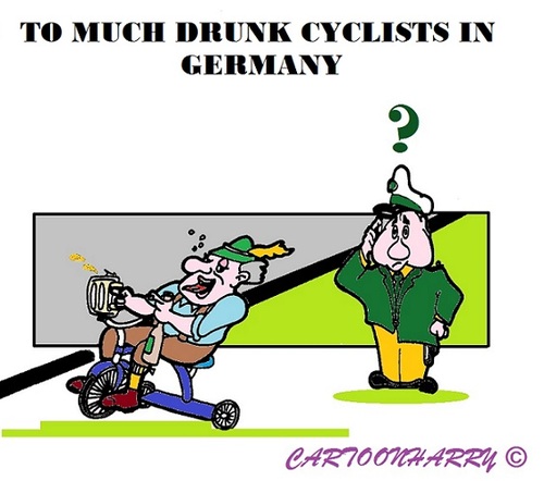 Cartoon: Drunk German Cyclists (medium) by cartoonharry tagged germany,drunk,germans,cyclists,alternatives,cartoons,police,cartoonists,cartoonharry,dutch,toonpool