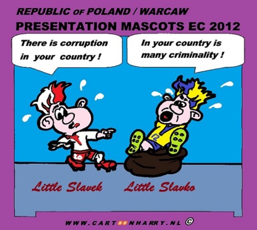 Cartoon: EC 2012 Soccer (medium) by cartoonharry tagged cartoon,crimes,soccer,ec2012,slavek,slavko,toonpool,dutch,poland,ukraine,cartoonist,cartoonharry