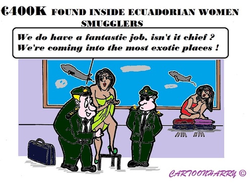 Cartoon: Ecuadorian Women (medium) by cartoonharry tagged ecuador,women,smugglers