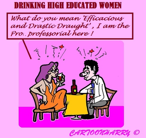 Cartoon: Educated Drinking Women (medium) by cartoonharry tagged women,educated,drink,drunk,work