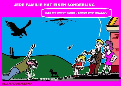 Cartoon: Einen Sonderling (medium) by cartoonharry tagged sonderling,familie
