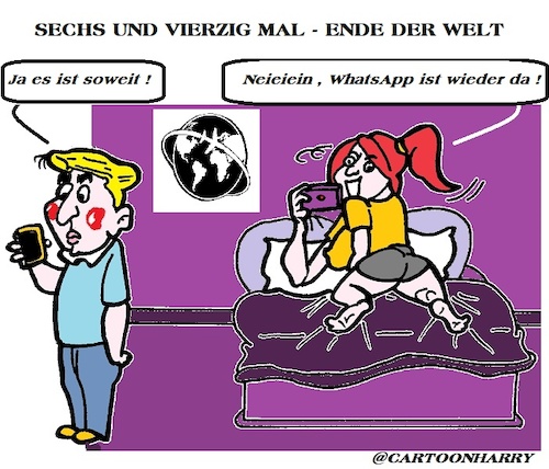 Cartoon: Ende der (medium) by cartoonharry tagged ende,welt,whatsapp