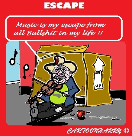 Cartoon: Escape (medium) by cartoonharry tagged box,outside,escape,music,power