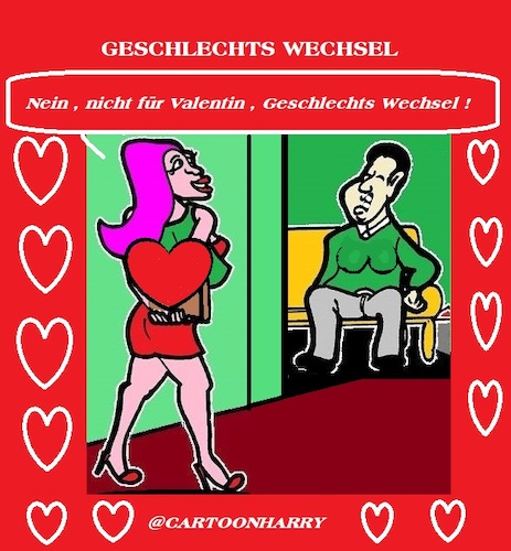 Cartoon: Geschlechtswechsel (medium) by cartoonharry tagged geschlecht,cartoonharry,valentin