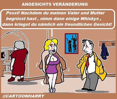 Cartoon: Gesichts (medium) by cartoonharry tagged gesicht,mann,frau,schwiegermutter