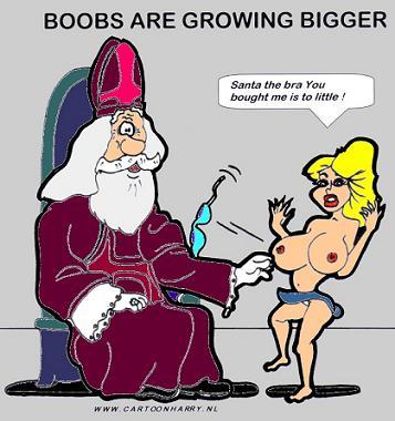 Cartoon: Growing Boobs (medium) by cartoonharry tagged santa,girl,boobs,sexy,cartoon