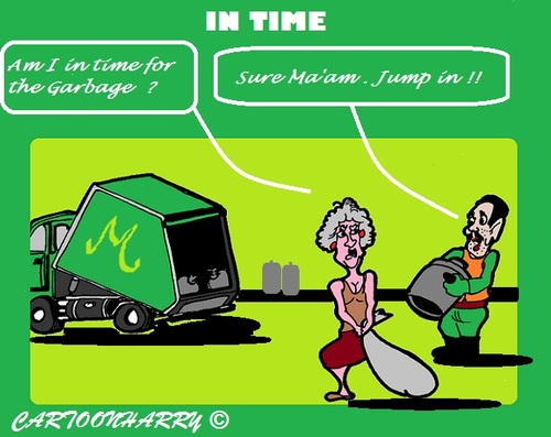 Cartoon: In Time (medium) by cartoonharry tagged time,granny,garbage