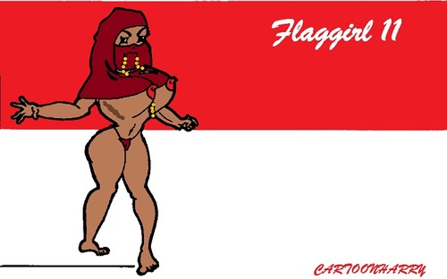 Cartoon: Indonesia (medium) by cartoonharry tagged flag,girl,indonesia,cartoon,toonpool,cartoonharry