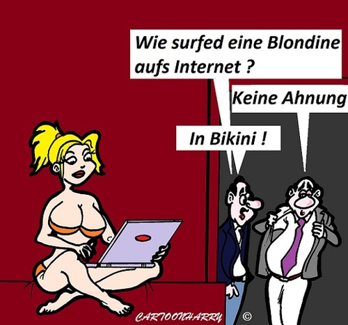 Cartoon: Internet Surfing (medium) by cartoonharry tagged surf,internet,bikini,cartoon,cartoonist,dutch,cartoonharry,toonpool
