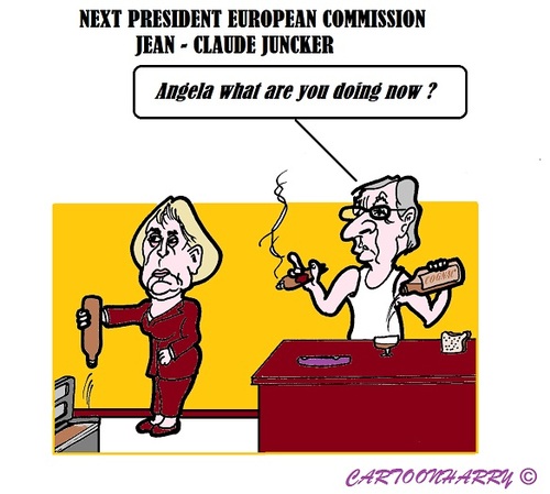 Cartoon: Jean - Claude Juncker (medium) by cartoonharry tagged europe,ec,juncker,president,merkel,drinking,smoking