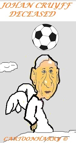 Cartoon: Johan Cruyff (medium) by cartoonharry tagged johancruyff,deceased,soccer,holland,hero