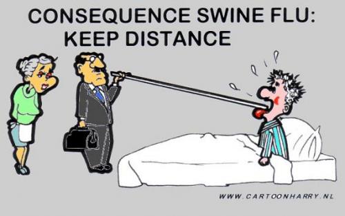 Cartoon: Keep Distance (medium) by cartoonharry tagged doctor,swine,flu,bed