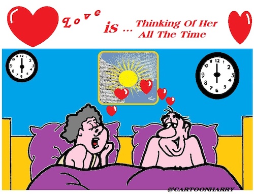 Cartoon: Love around the Clock (medium) by cartoonharry tagged love,clock