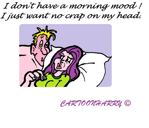 Cartoon: Morning mood (medium) by cartoonharry tagged head,mood,crap,morning,bed